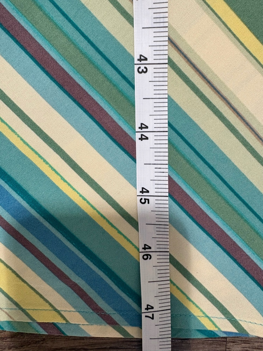 Liz Claiborne Silk Teal and Yellow Striped Maxi Dress - Picture 10 of 13